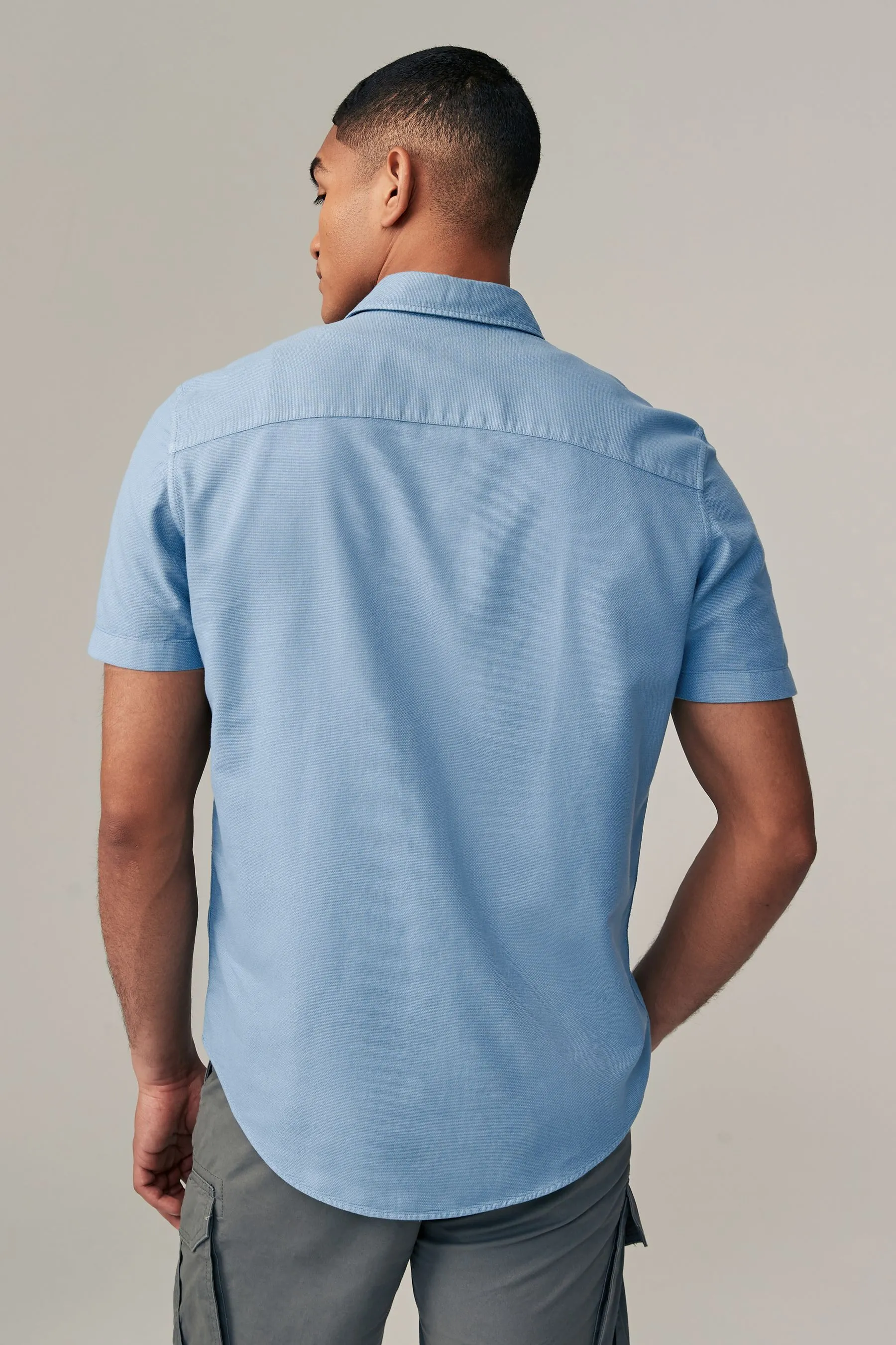 100% Cotone Camicia Western Maniche corte testurizzate    