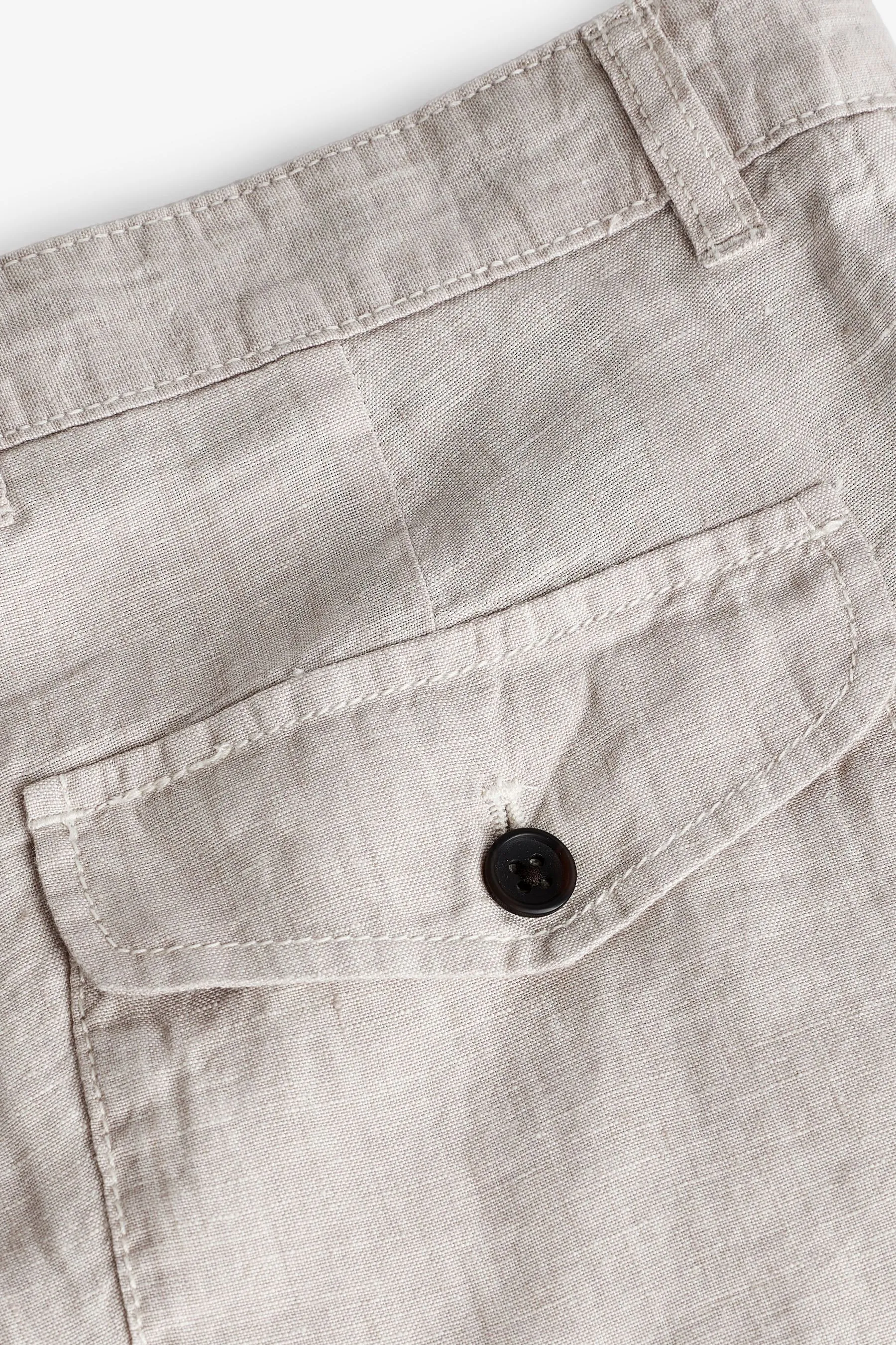 100% lino - Pantaloni con coulisse
