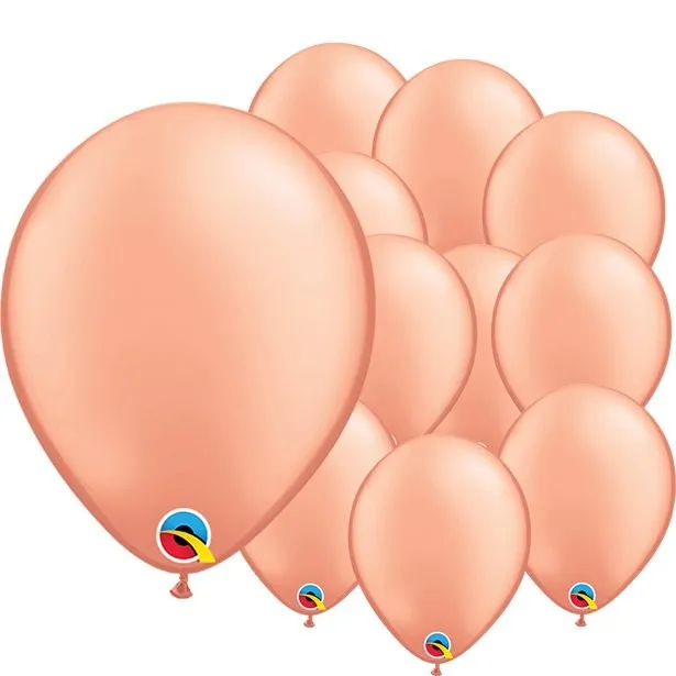 100 palloncini in lattice oro rosa 12,7 cm
