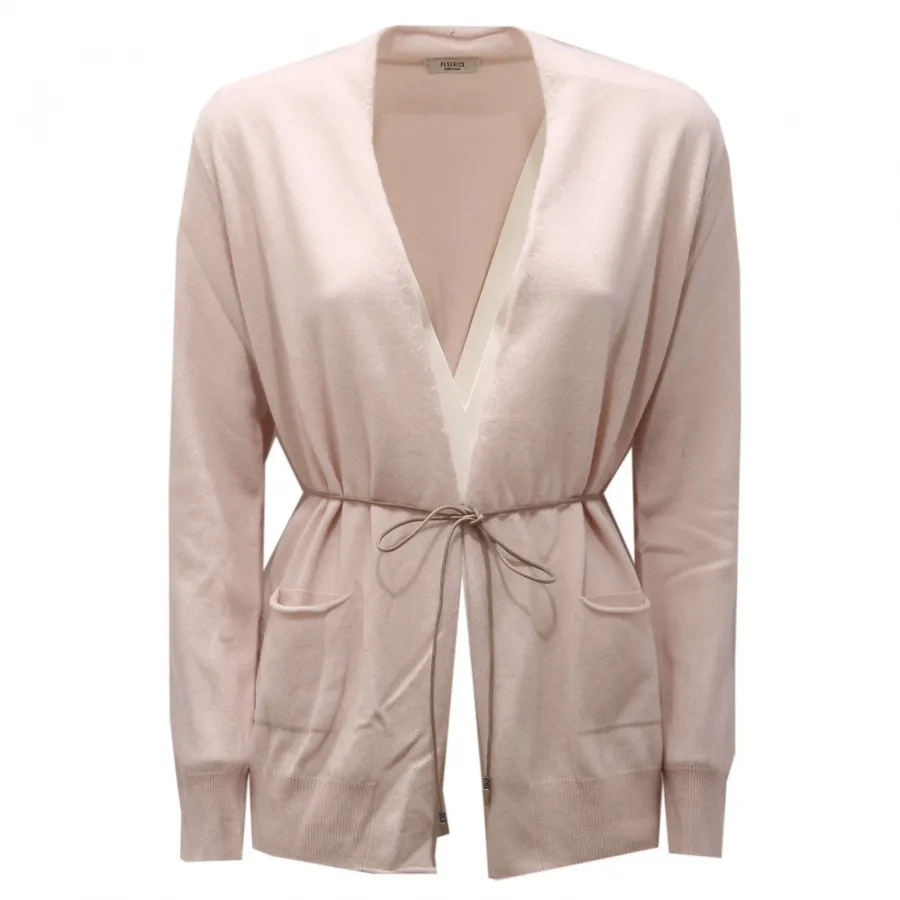 1320AG cardigan donna PESERICO off white silk/cashmere/wool sweater woman