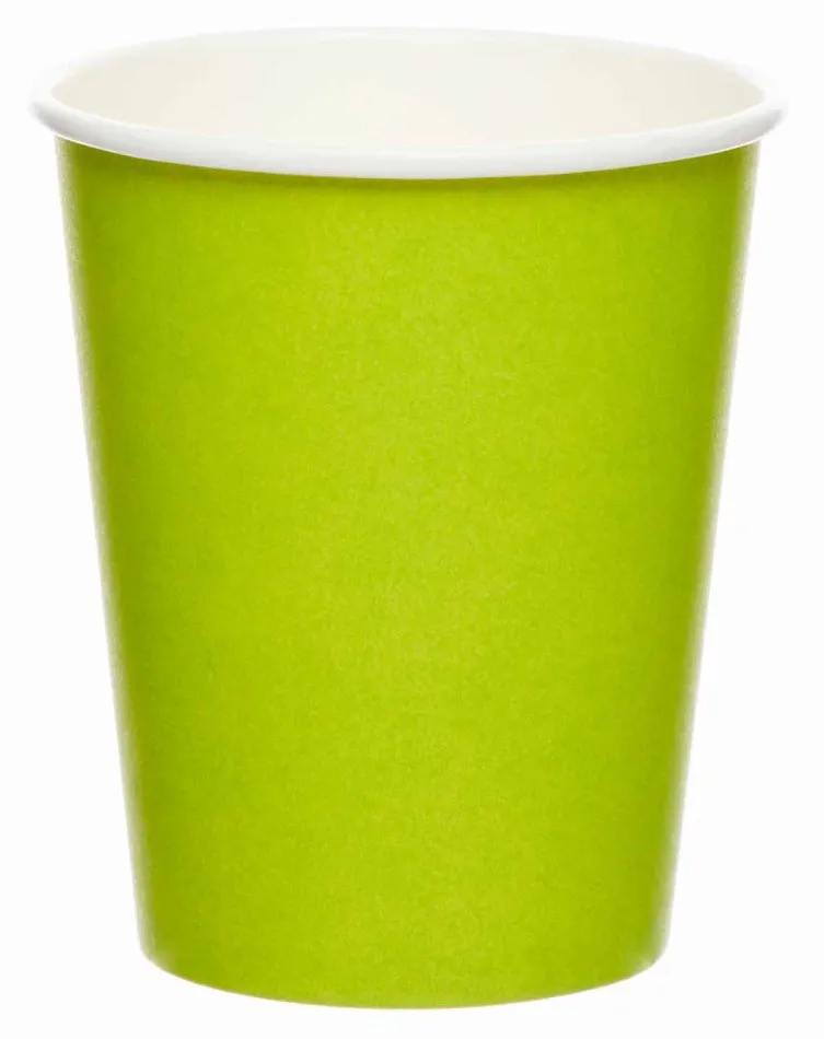 8 bicchieri di carta verde lime 227m