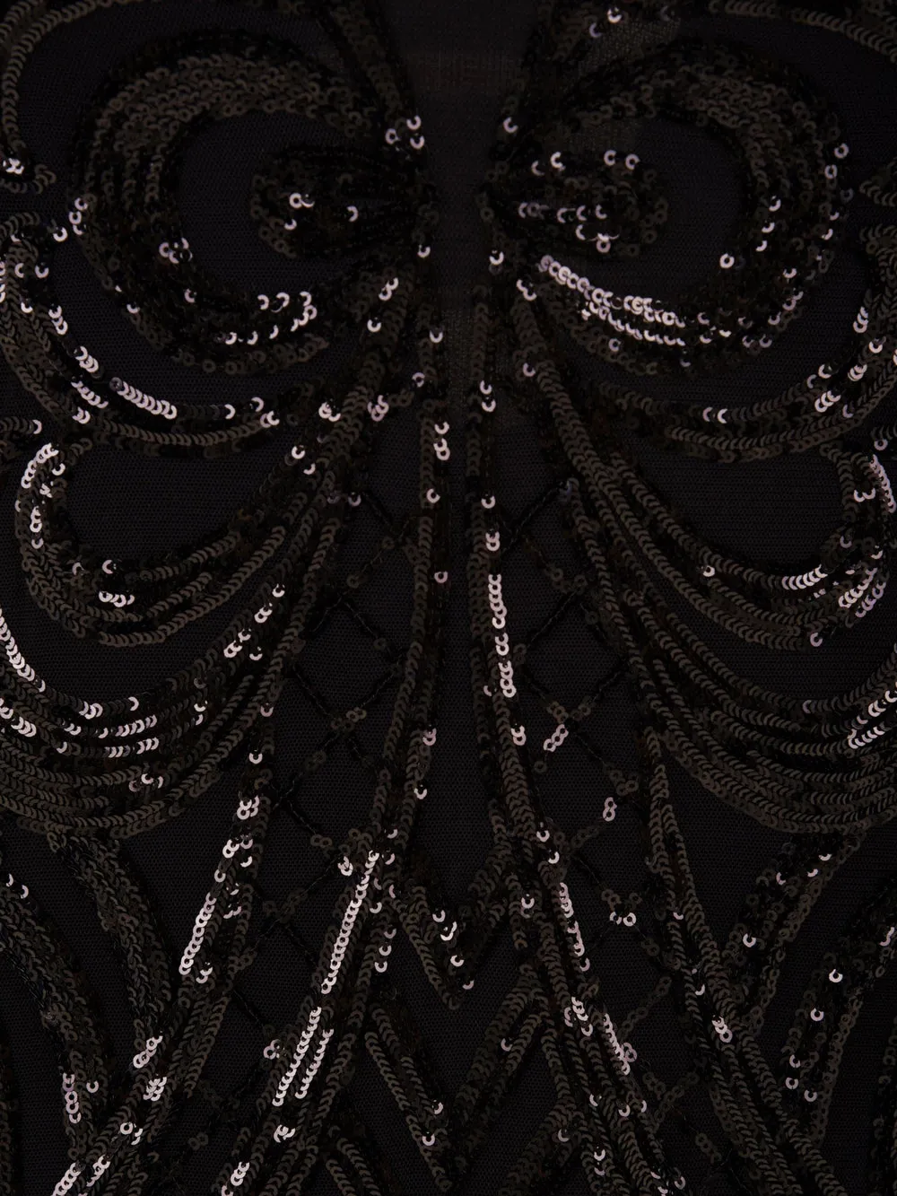 Abito corto donna in paillettes nero