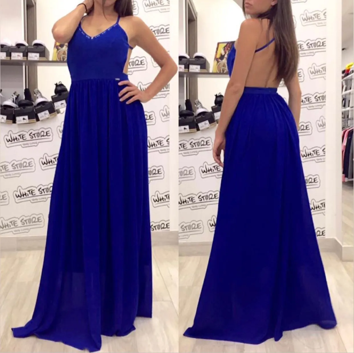 Abito Donna elegante collezione Pdk colore Blu Royal