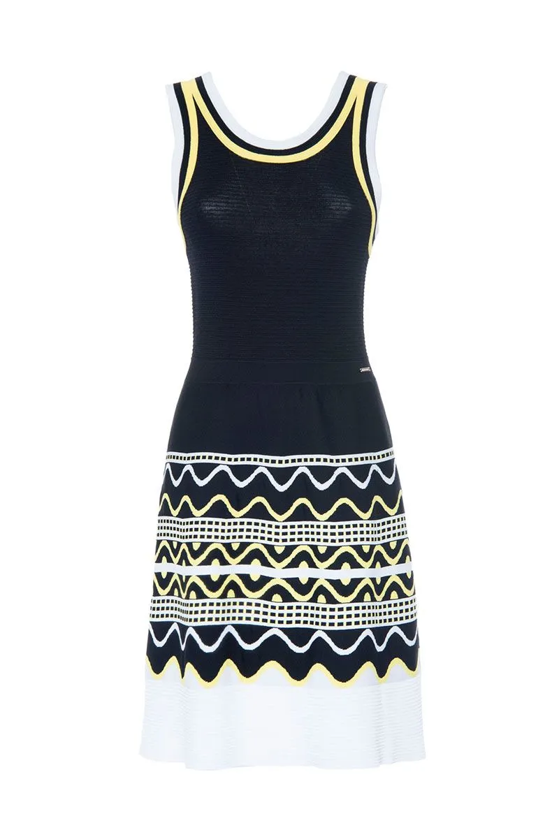 Abito gonna svasata maglia unita fancy