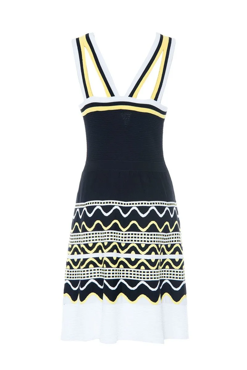Abito gonna svasata maglia unita fancy