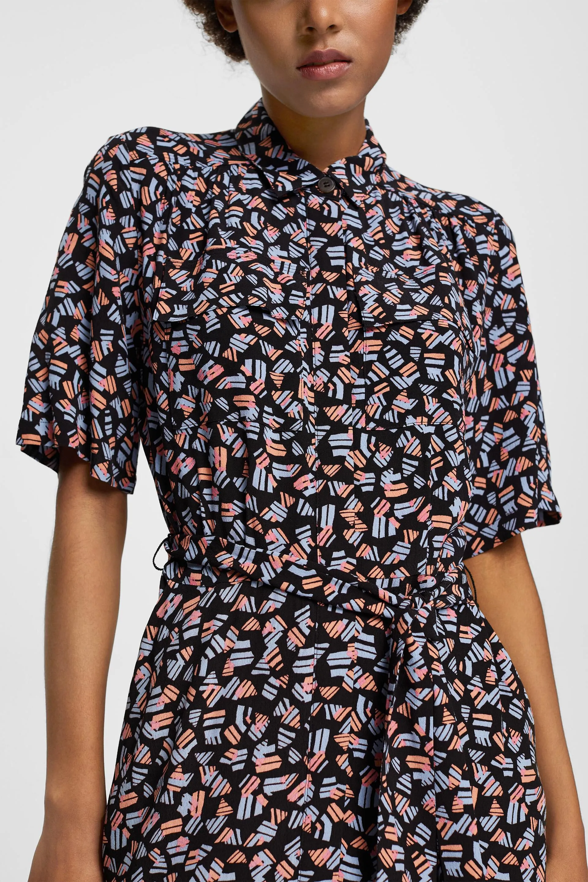 Abito midi con stampa allover