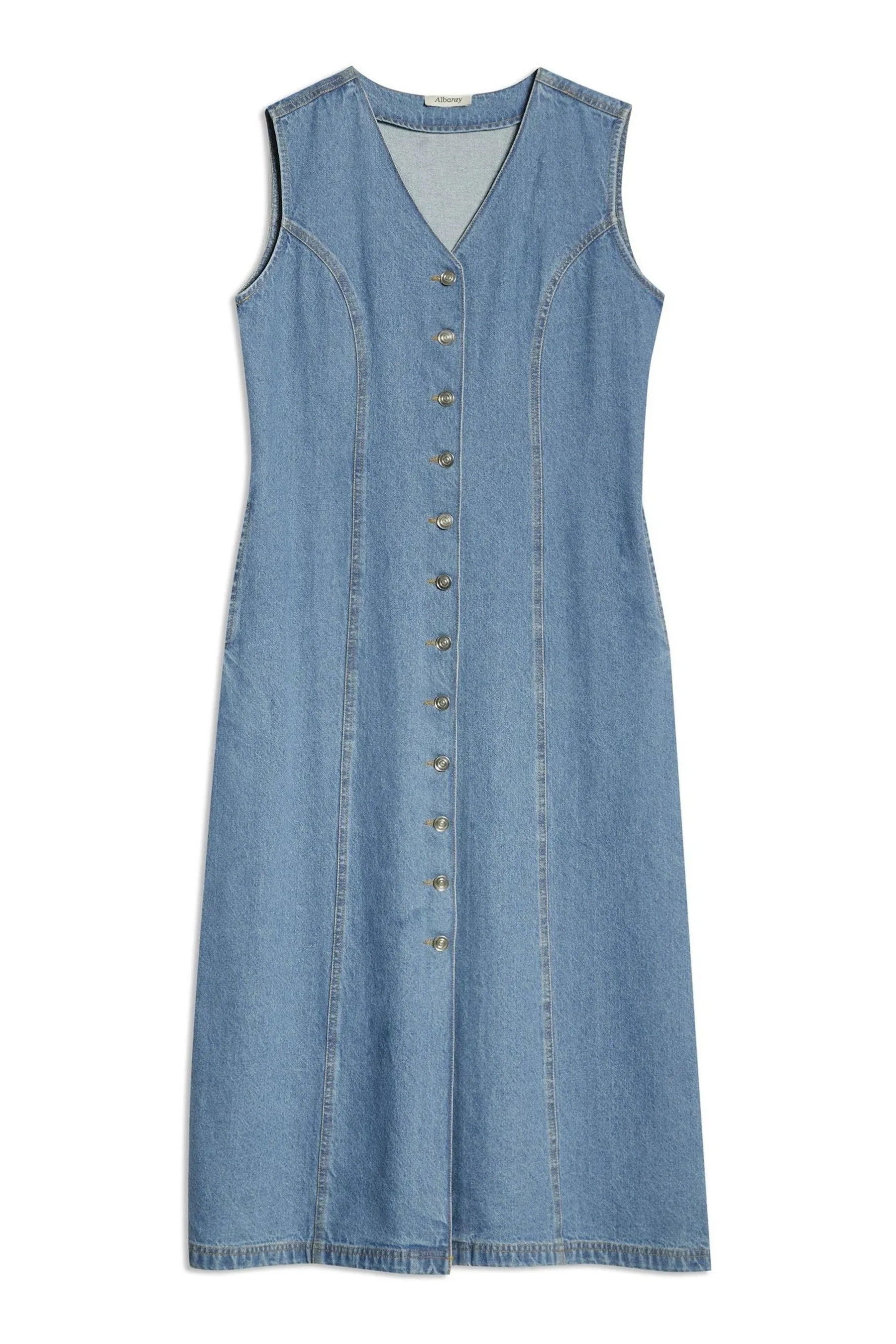 Albaray Blu - Abito di jeans con bottoni