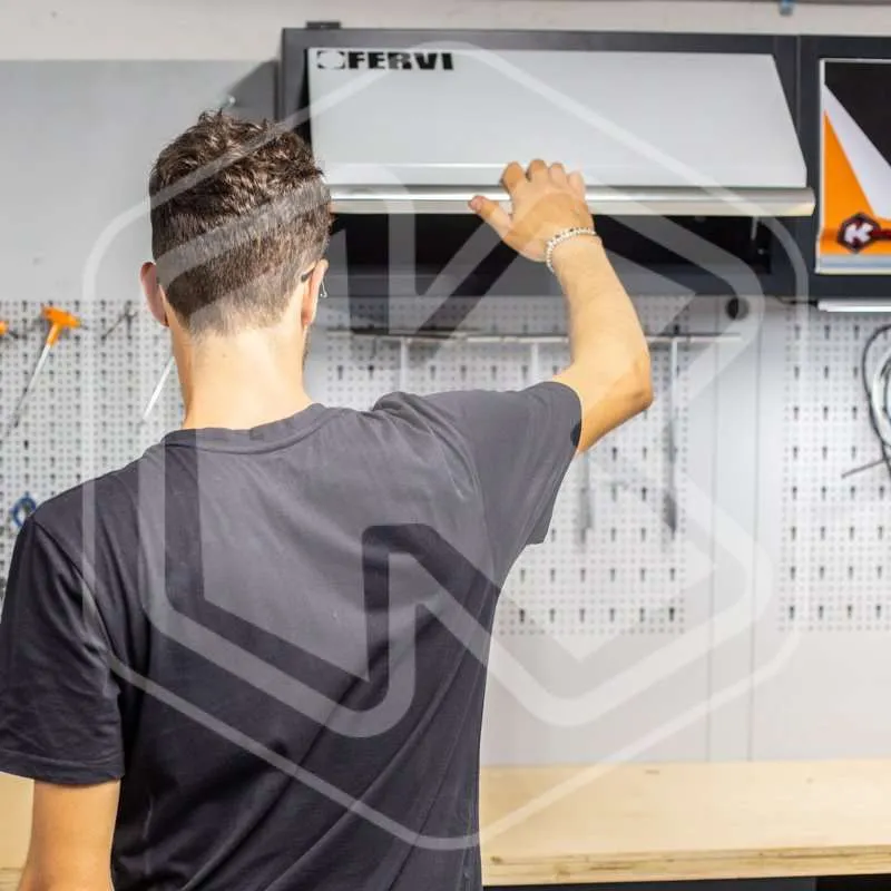 Arredamento modulare con piano in Acciaio Fervi A008B officina moto 