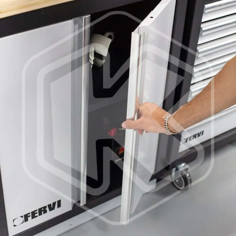 Arredamento modulare con piano in Acciaio Fervi A008B officina moto 