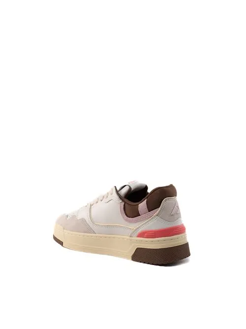 AUTRY     Sneakers Autry CLC in pelle e suede Bianco/Marrone/Pink
