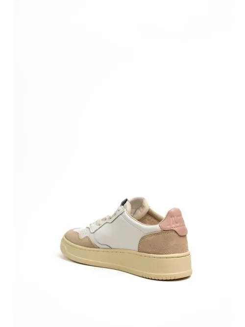 AUTRY     Sneakers Autry Medalist Low in pelle e suede Bianco/Rosa