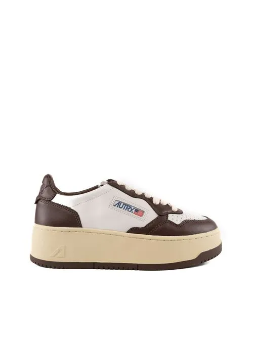 AUTRY     Sneakers Autry Medalist Platform in pelle Bianco/Chestnut