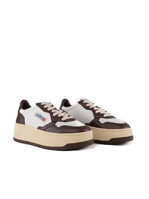 AUTRY     Sneakers Autry Medalist Platform in pelle Bianco/Chestnut