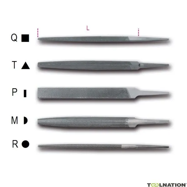 Beta 017180033 1718A8/T Lima triangolare semidolce, senza manico 200 mm