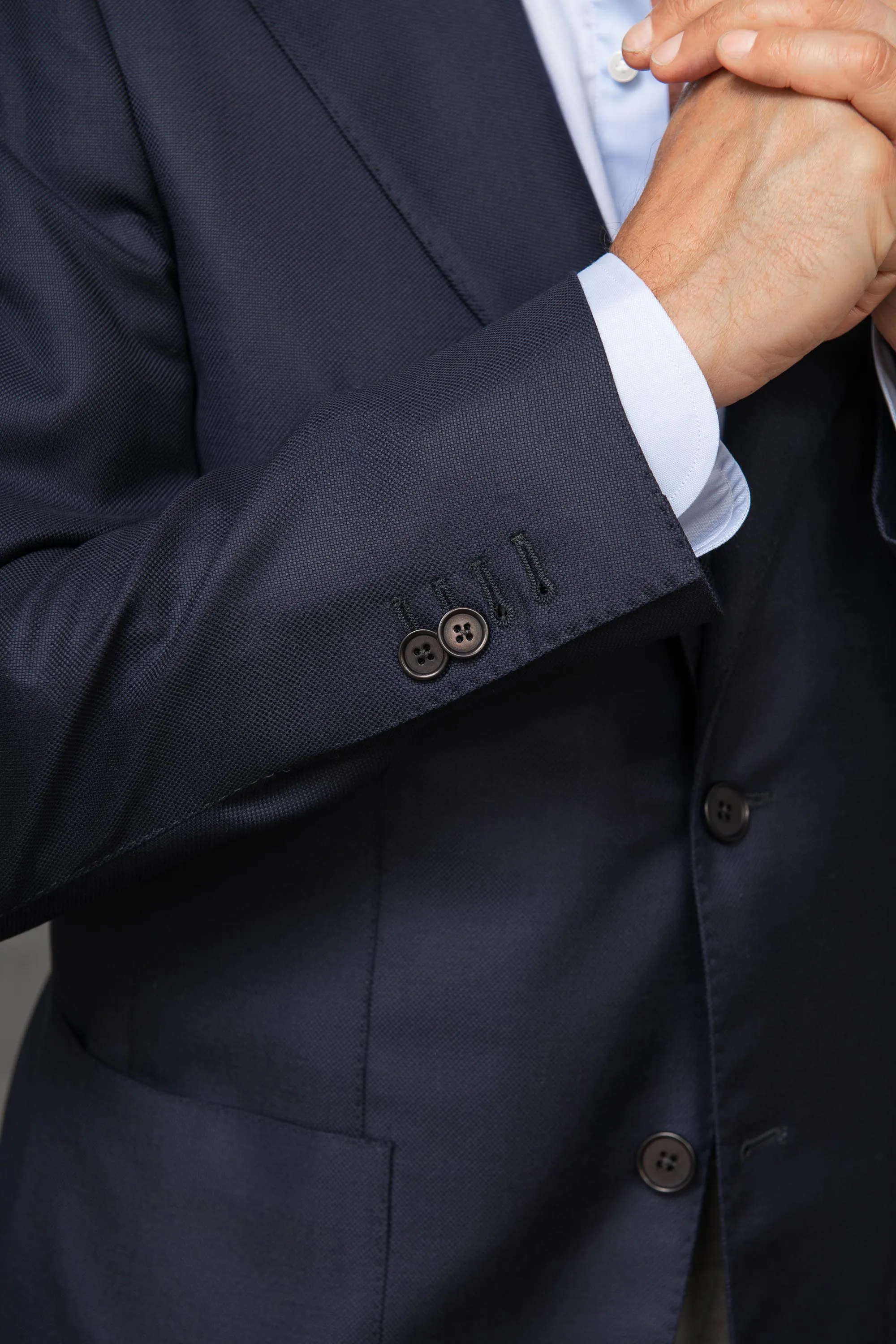 Blazer Full Canvas Blu in Lana Loro Piana - Made in Italy    