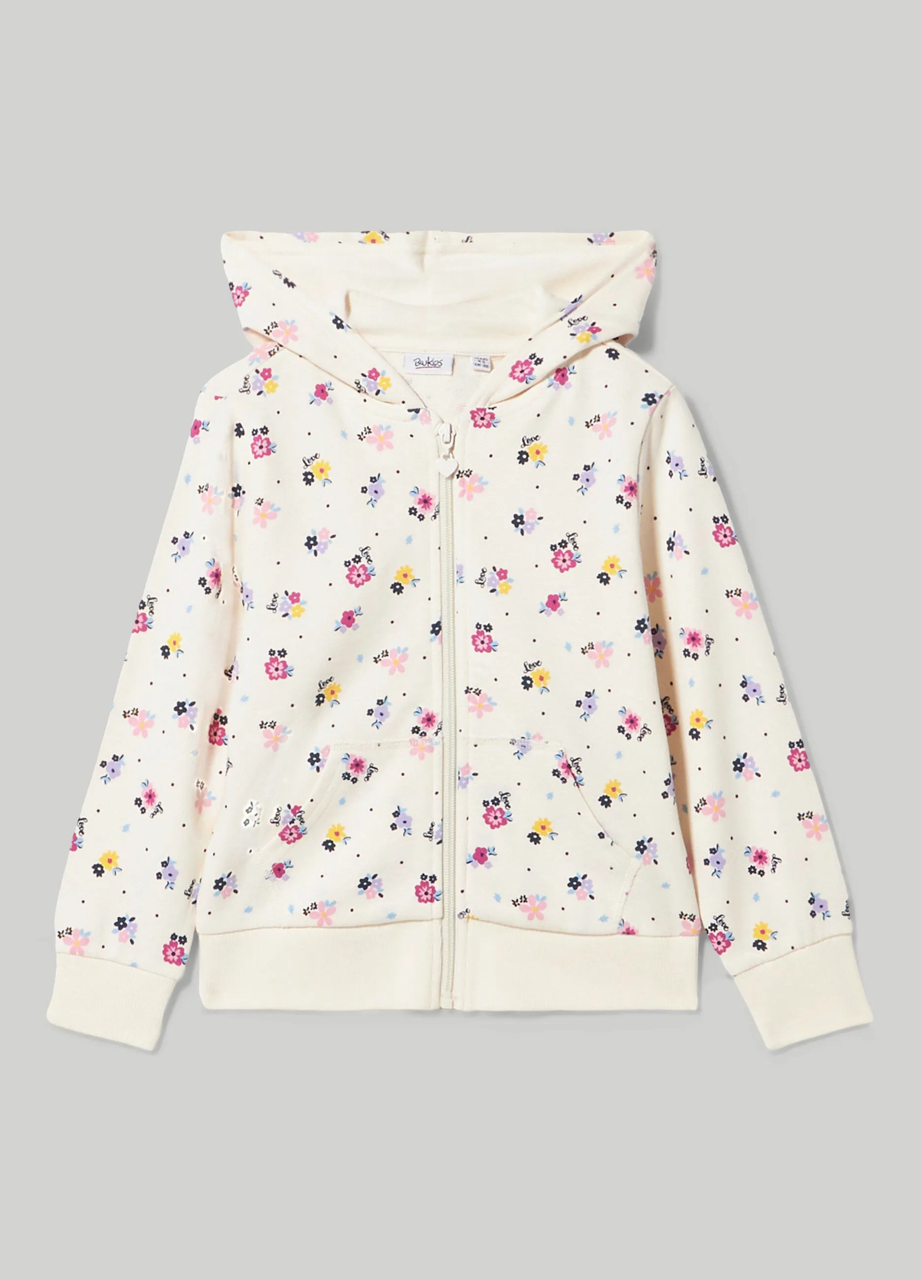 BLUKIDS  Felpa in puro cotone con cappuccio bambina