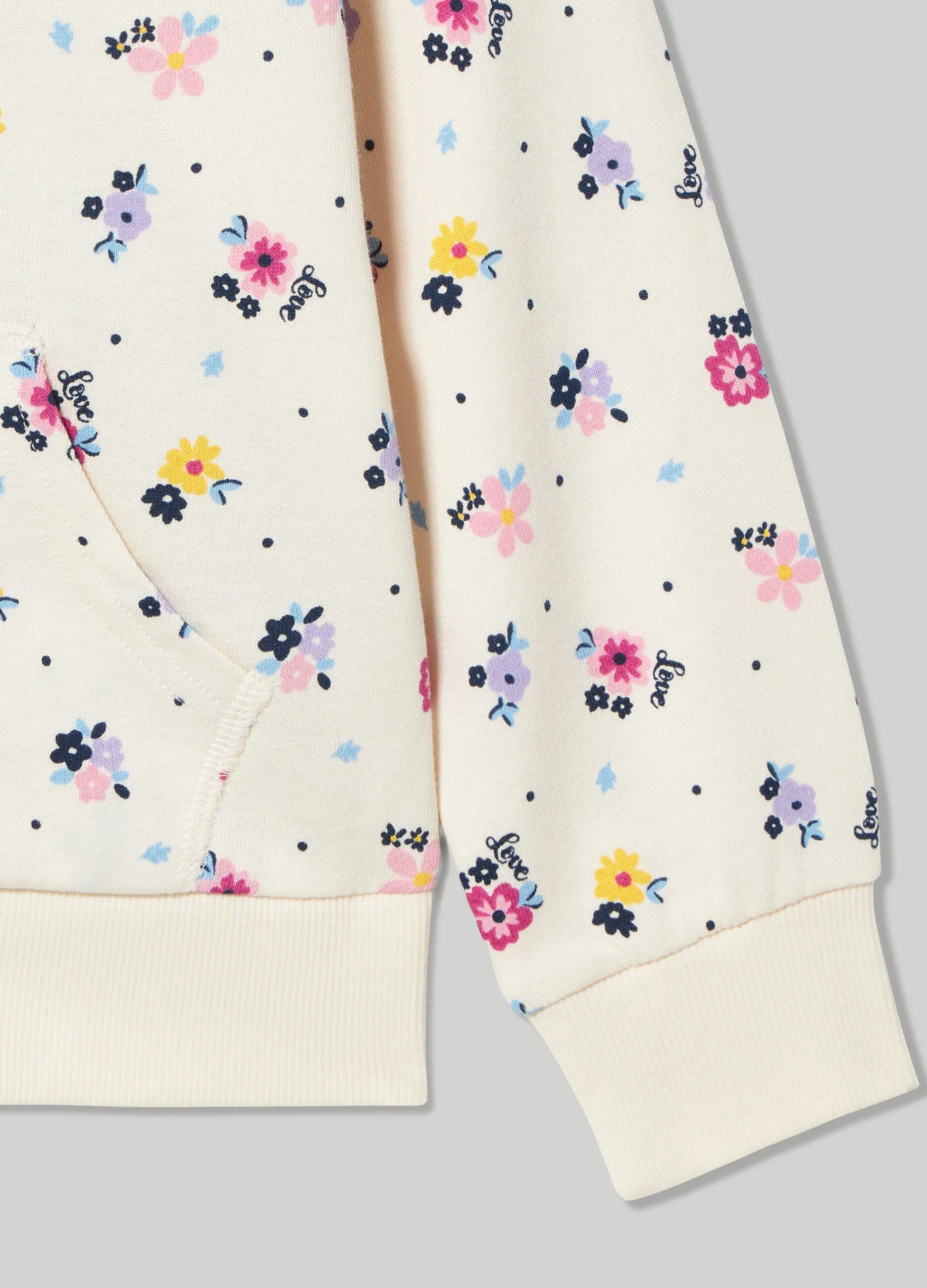 BLUKIDS  Felpa in puro cotone con cappuccio bambina