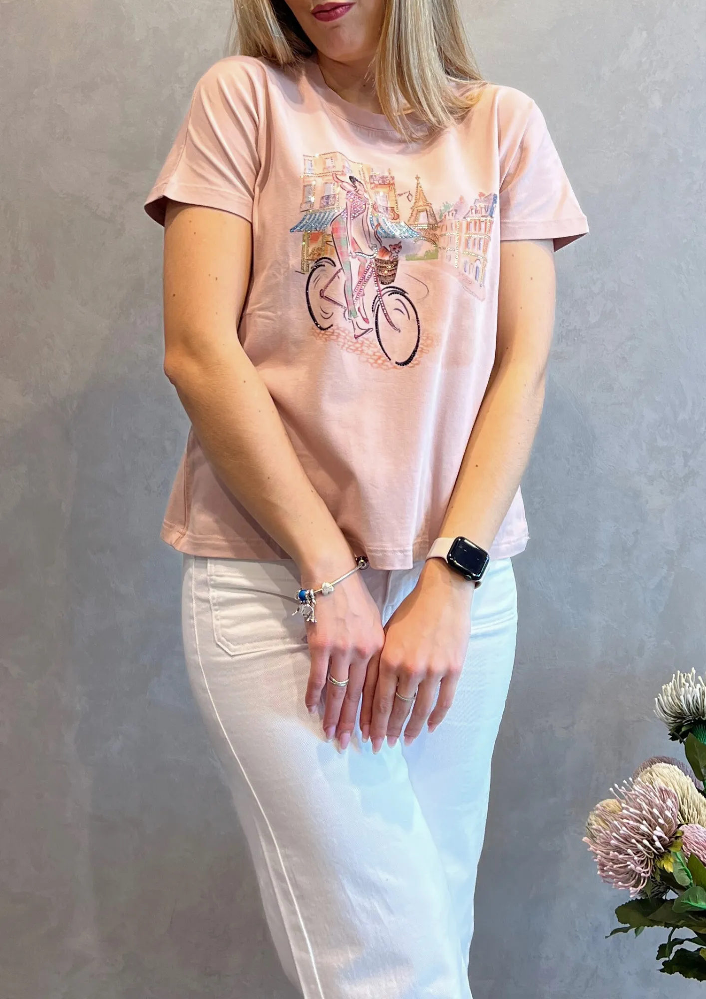 Blusa misto seta in fantasia geometrica