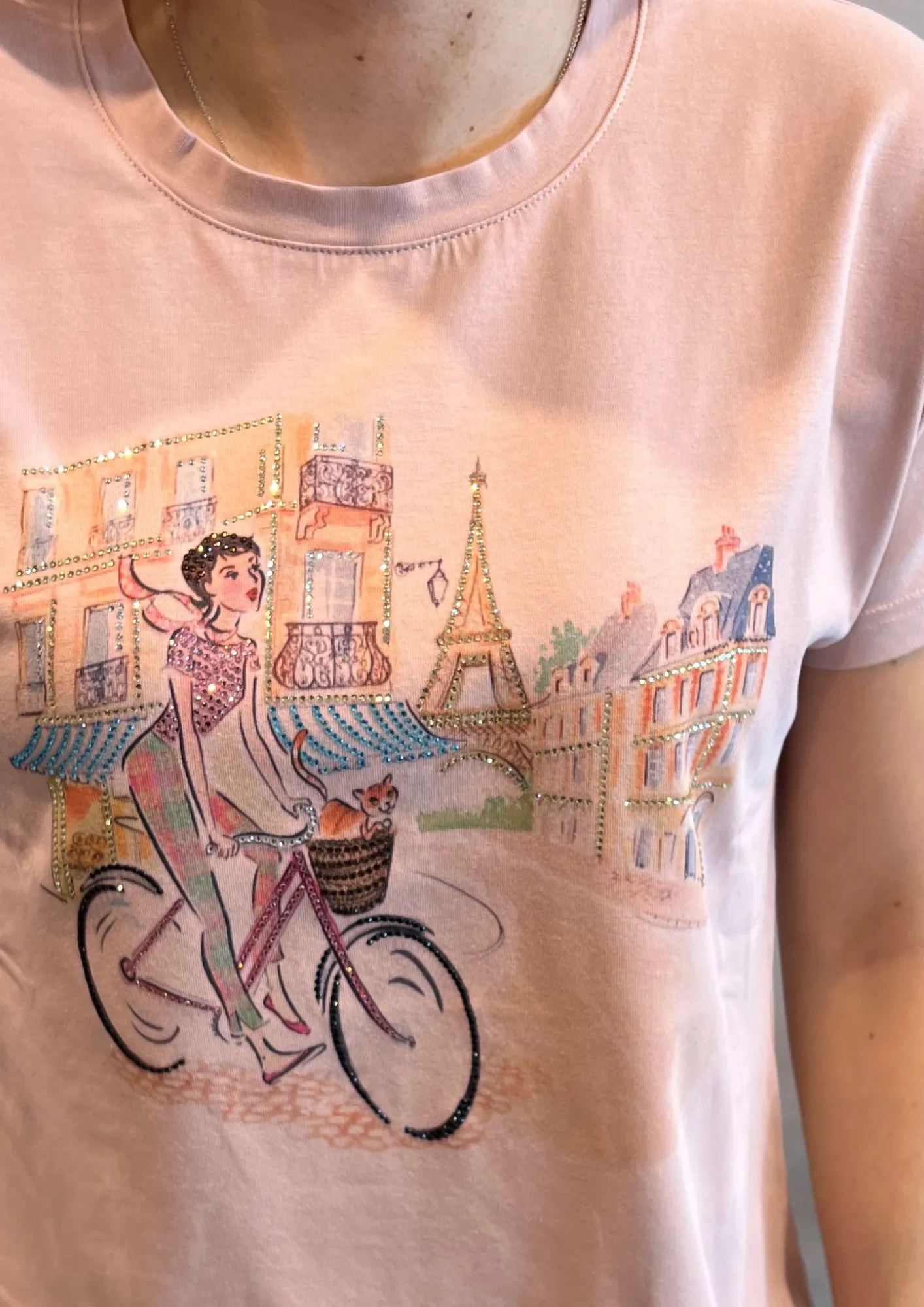 Blusa misto seta in fantasia geometrica