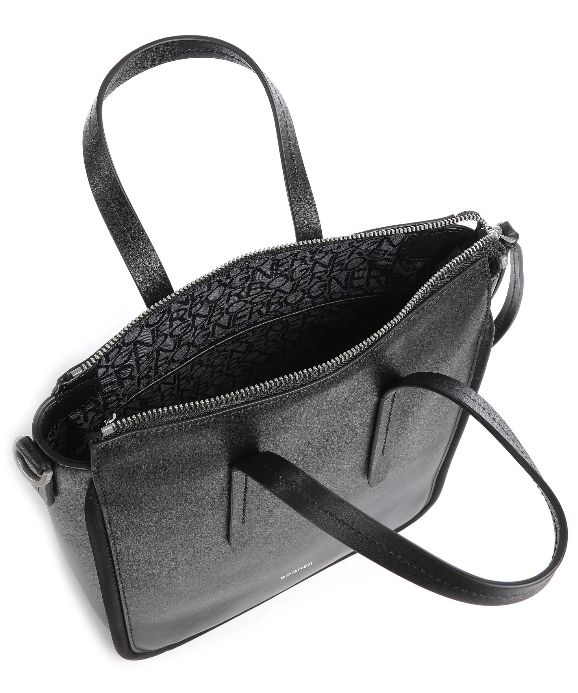  Bogner Brig Borsa a mano pelle di vacchetta finemente grana nero  