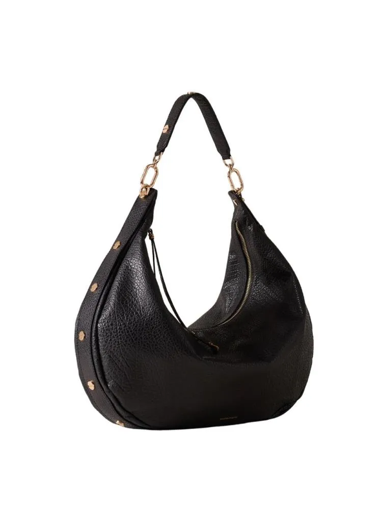 BORSA A SPALLA BORBONESE OYSTER HOBO LARGE IN VITELLO STAMPATO 923529 AV9 100 NERO