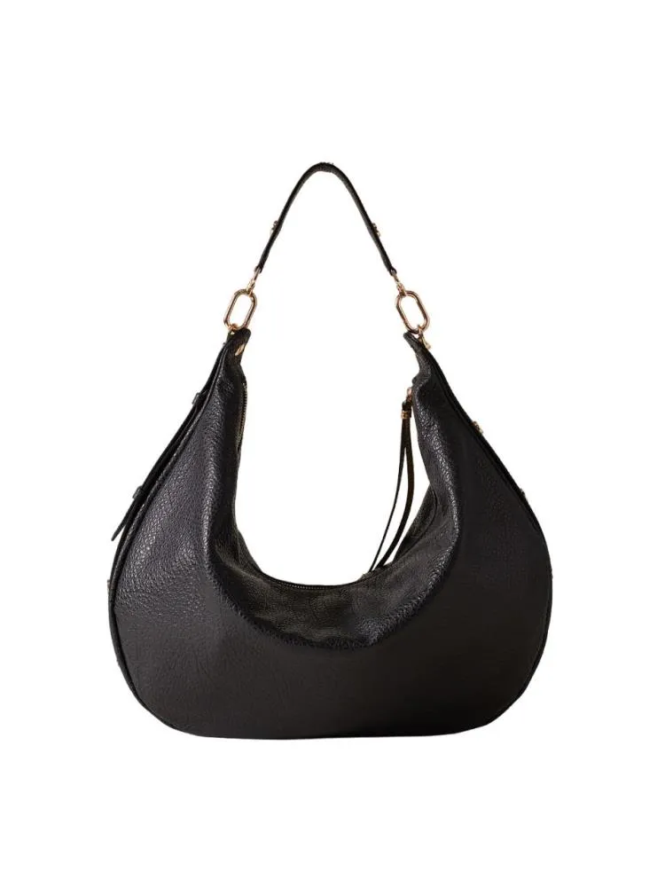 BORSA A SPALLA BORBONESE OYSTER HOBO LARGE IN VITELLO STAMPATO 923529 AV9 100 NERO