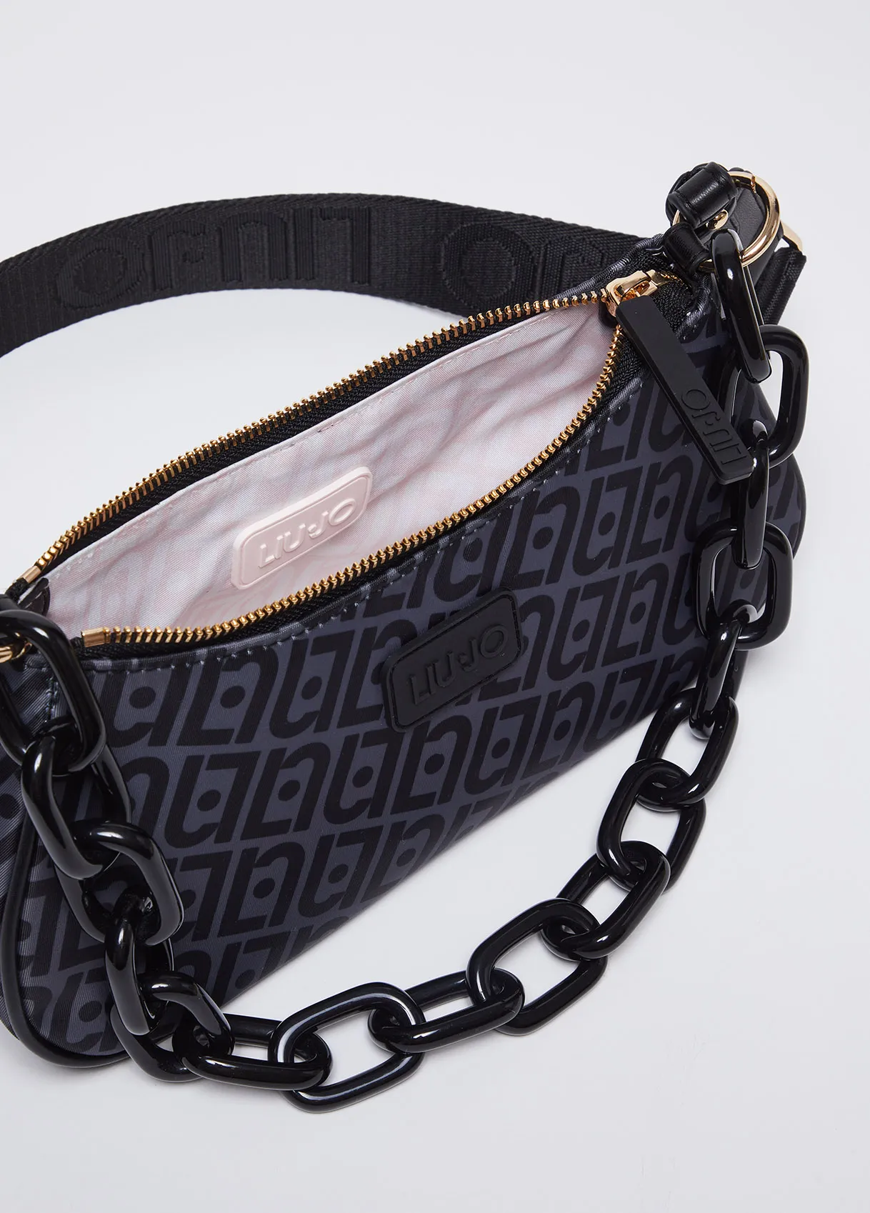 Borsa a tracolla in nylon con logo