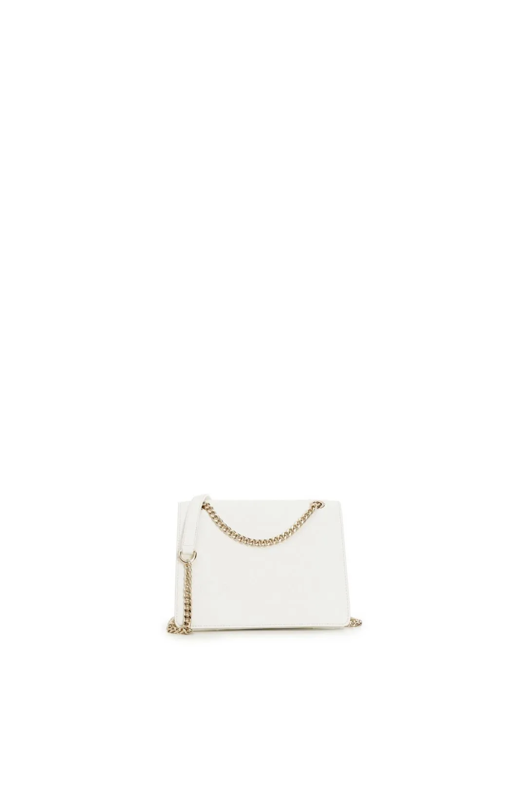 borsa con logo sulla patta bianco