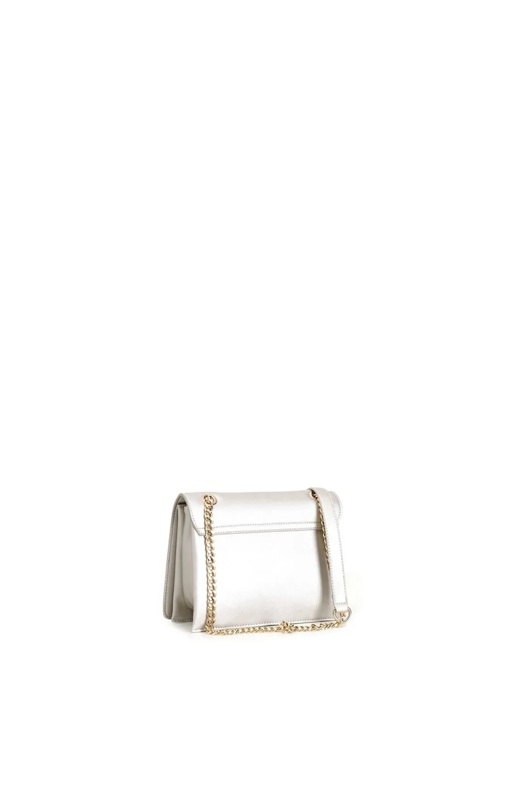 borsa con logo sulla patta platino