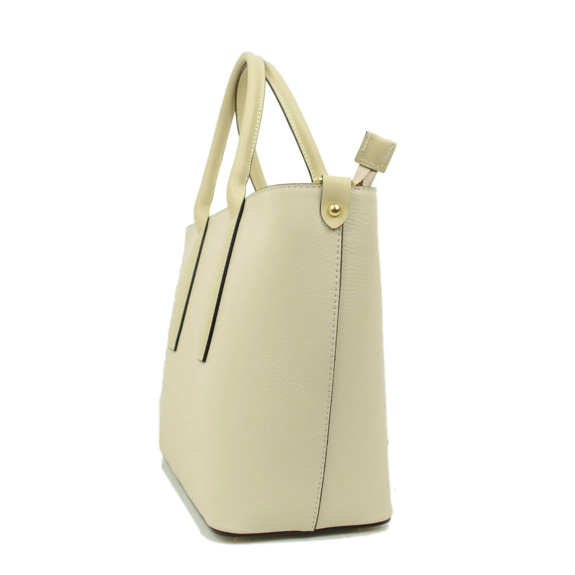 Borsa Donna Beige a Mano con Tracolla Removibile Made in Italy