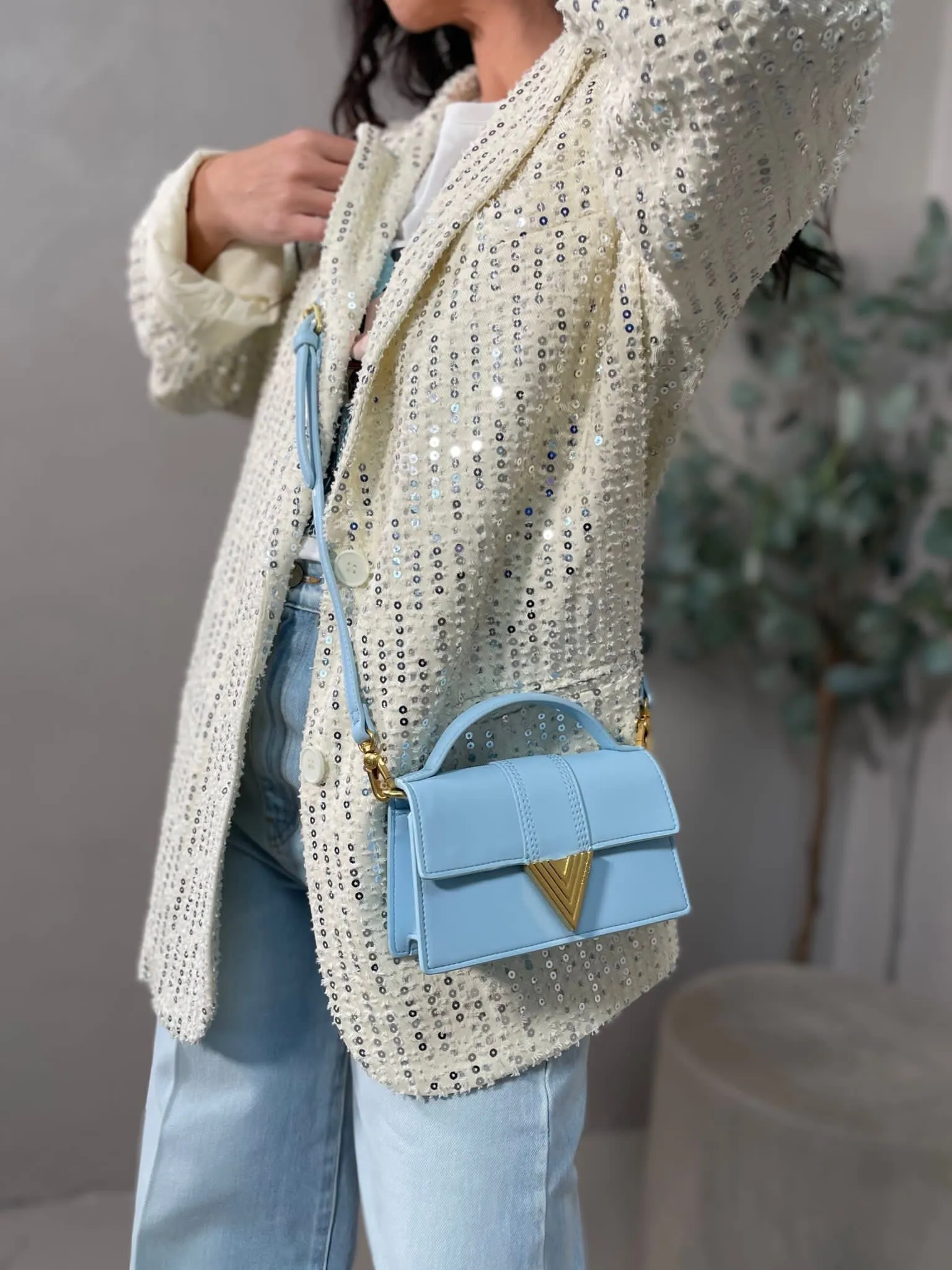 Borsa Mini Tribeca Azzurra Vicolo