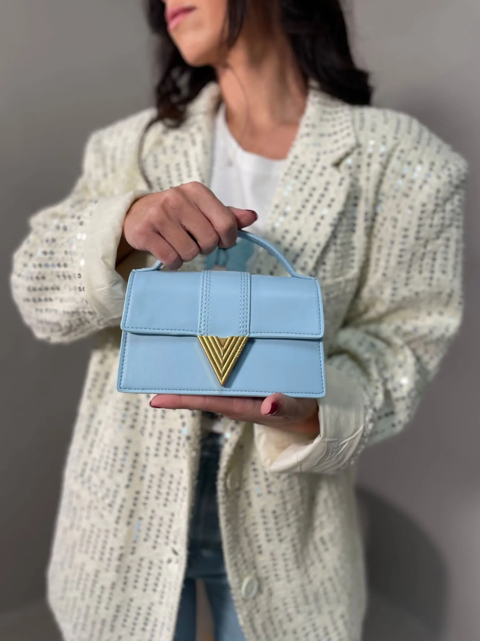 Borsa Mini Tribeca Azzurra Vicolo