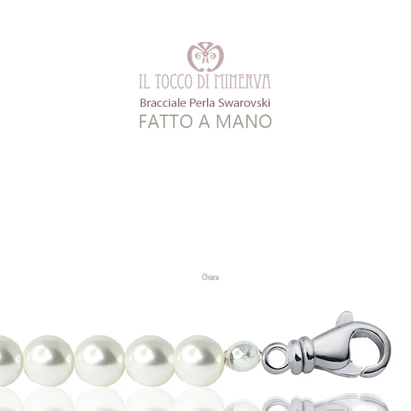 Bracciale Perle Swarovski Chiara Bianco Linea Sposa - Realizzato a mano