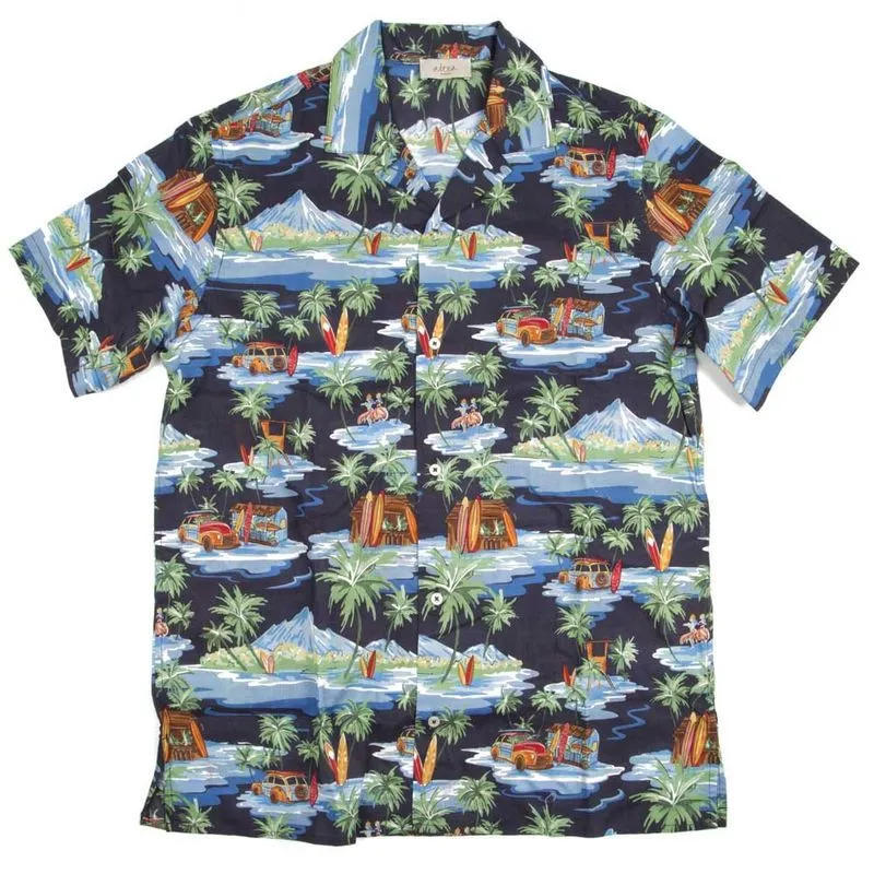 Camicia Baker con stampa spiaggia 