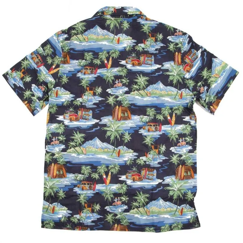 Camicia Baker con stampa spiaggia 