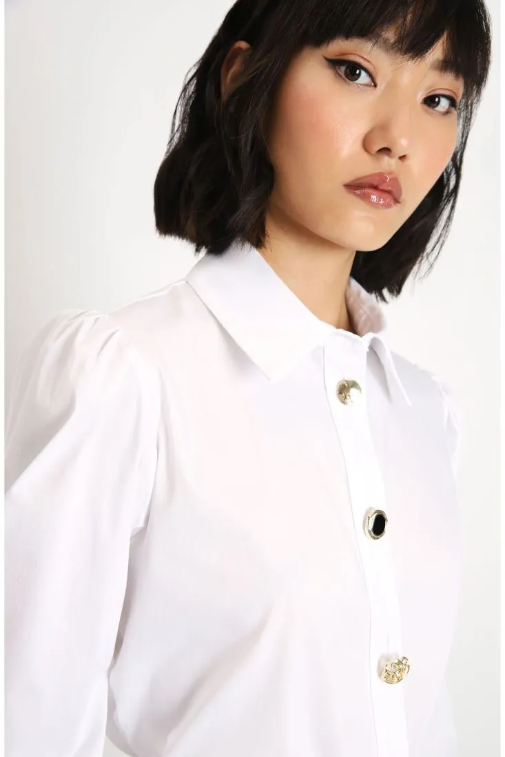 Camicia con bottoni astratti