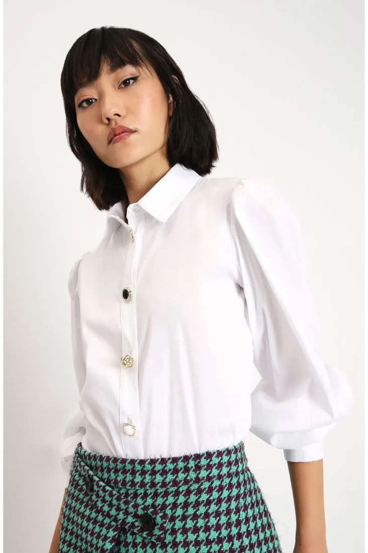 Camicia con bottoni astratti