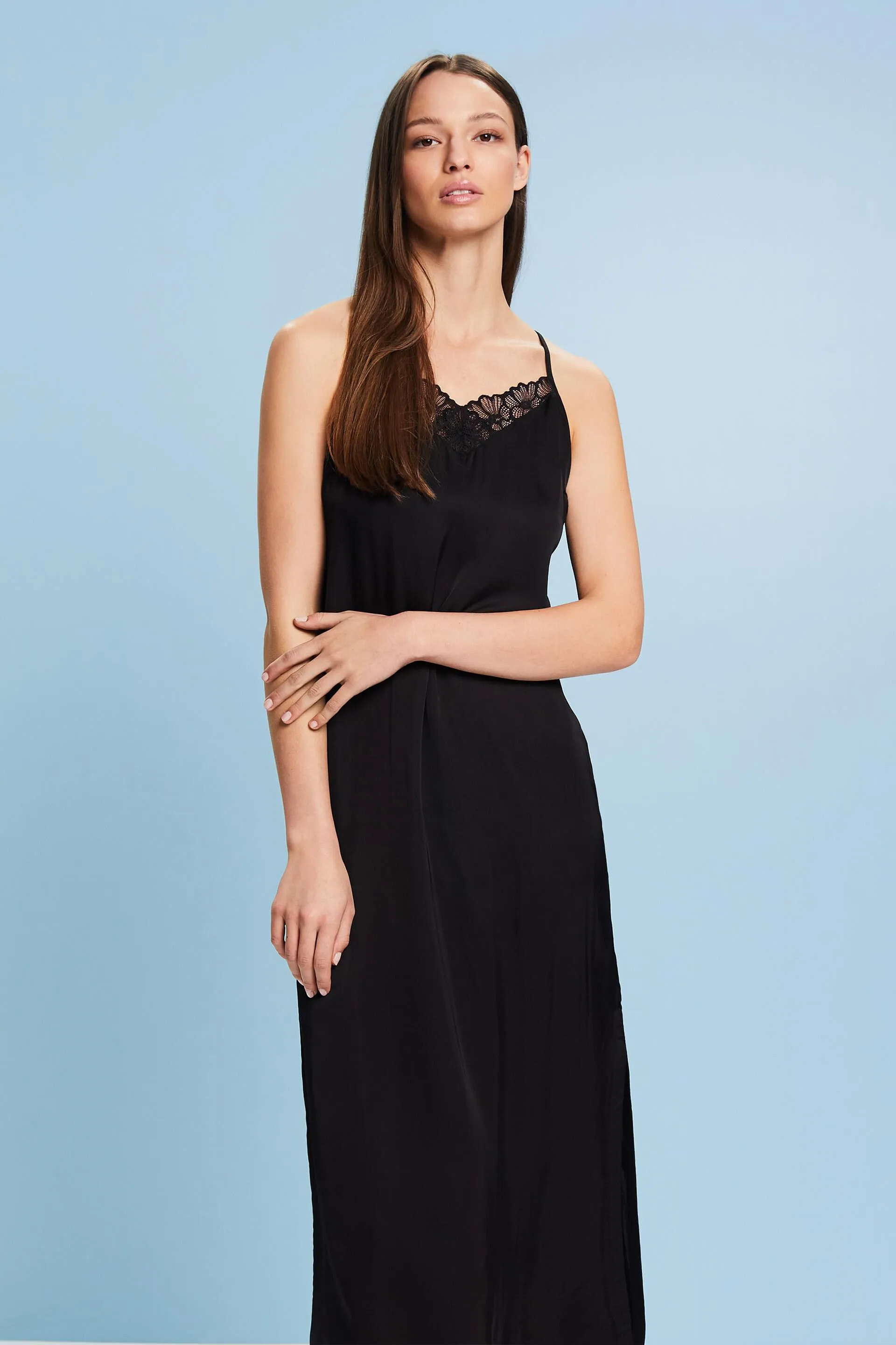 Camicia da notte in pizzo e raso, LENZING™ ECOVERO™