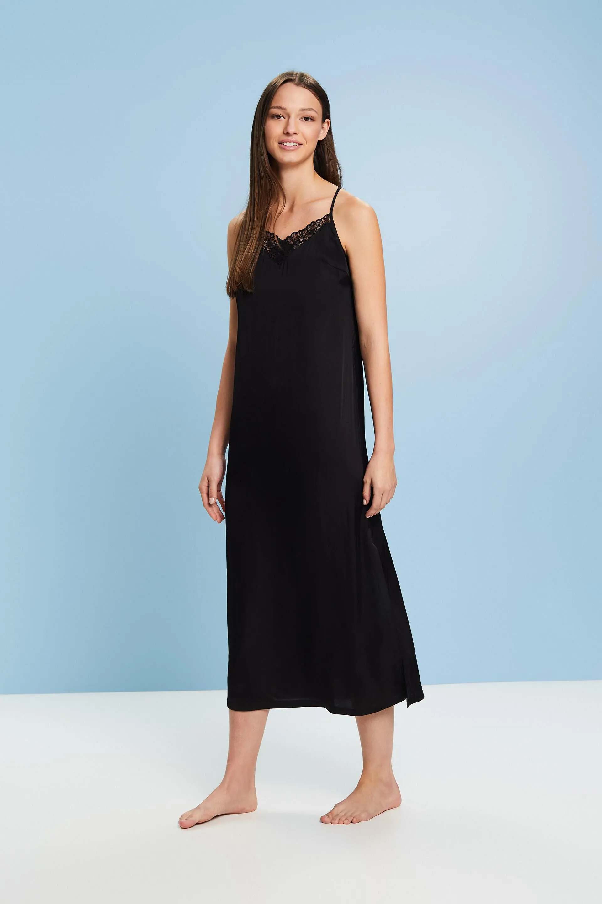 Camicia da notte in pizzo e raso, LENZING™ ECOVERO™