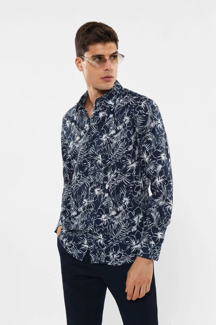 Camicia fantasia tropicale