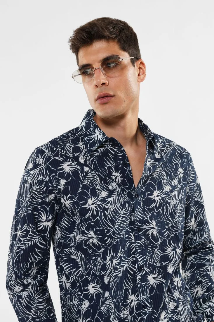 Camicia fantasia tropicale