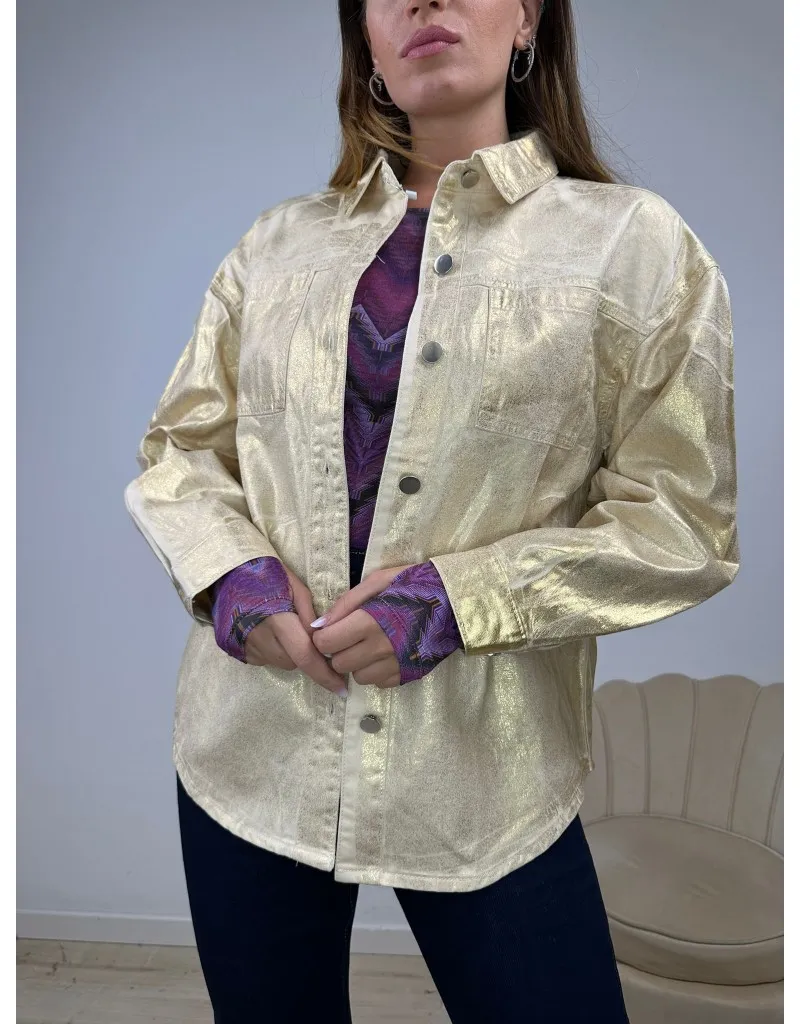 CAMICIA-GIUBBINO DENIM BEIGE