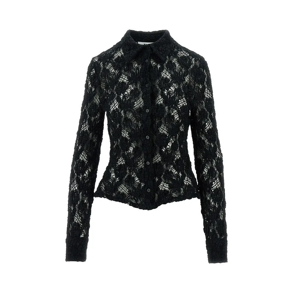 Camicia in pizzo stretch