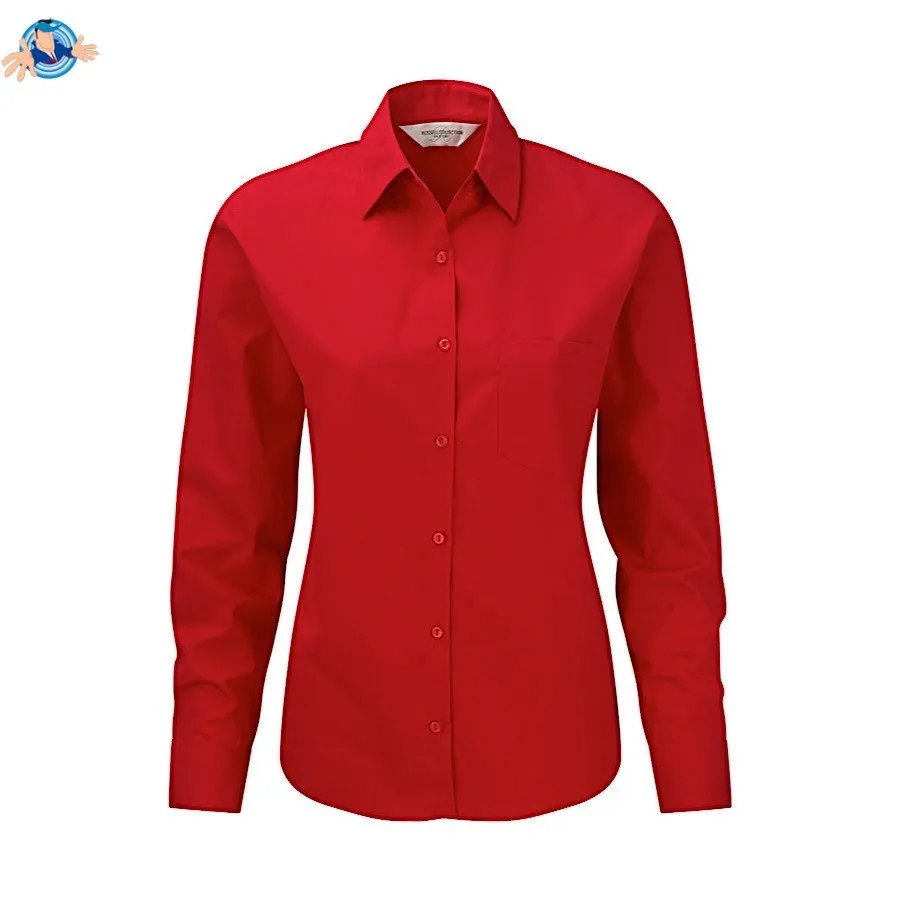 Camicia in popeline maniche lunghe | personalizzabile con il tuo logo