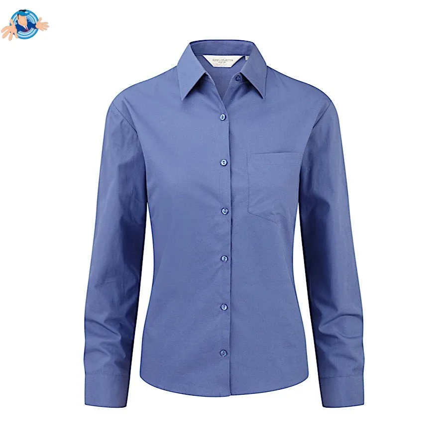 Camicia in popeline maniche lunghe | personalizzabile con il tuo logo