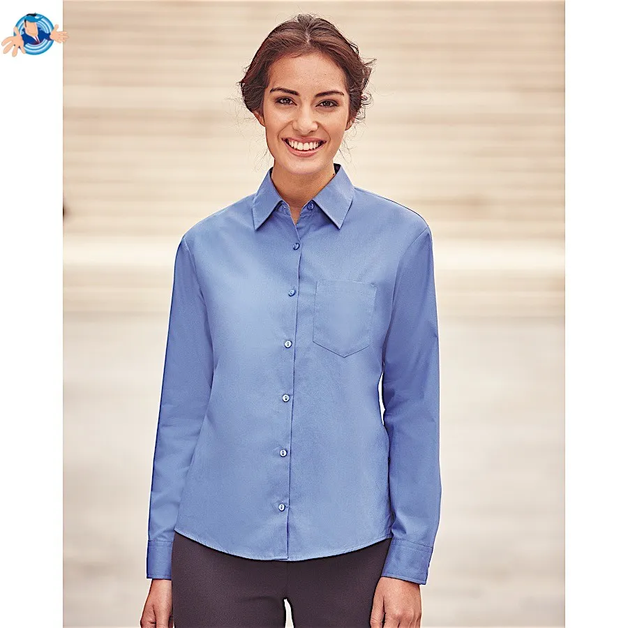 Camicia in popeline maniche lunghe | personalizzabile con il tuo logo