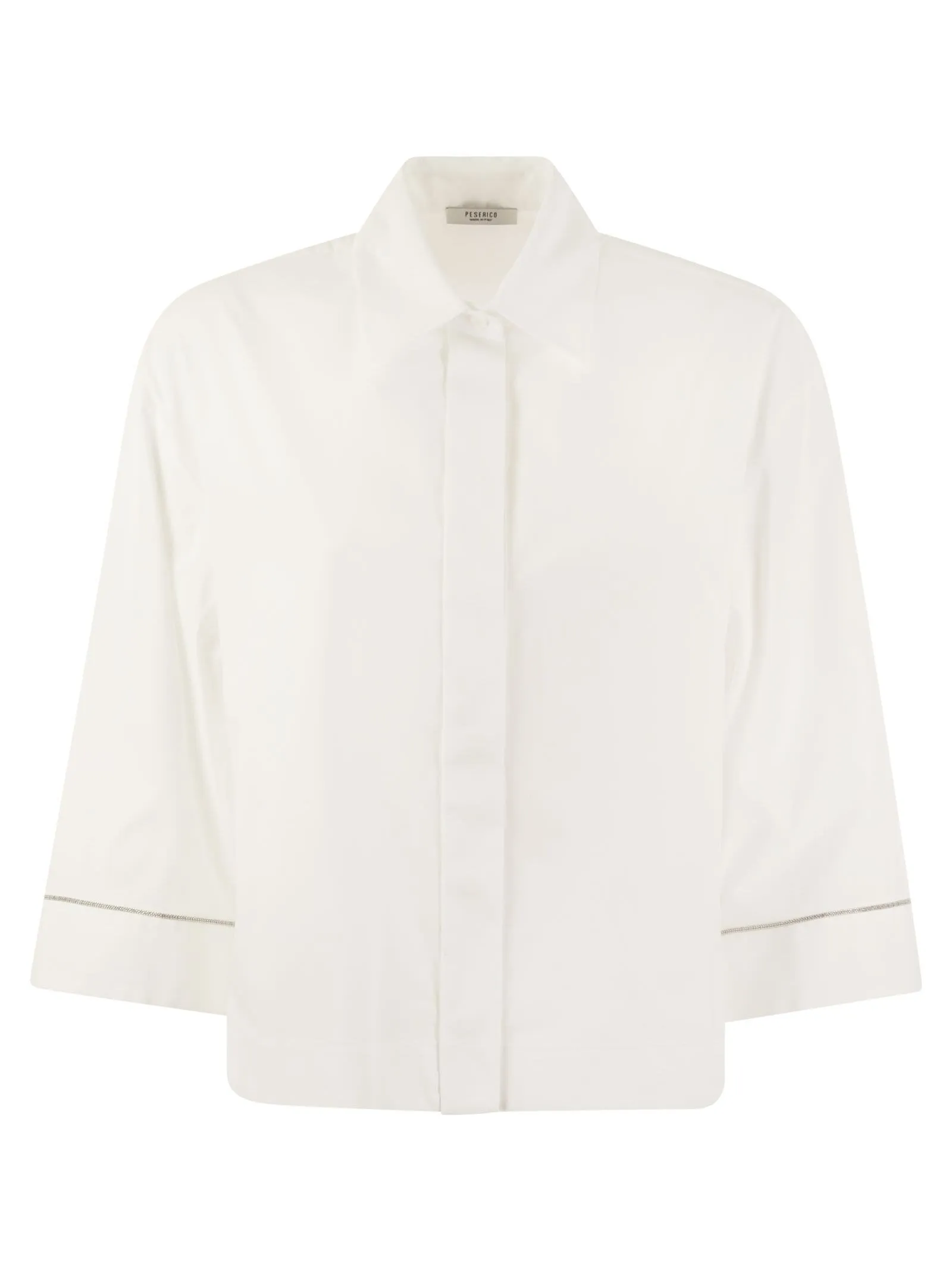 Camicia in popeline unito di cotone