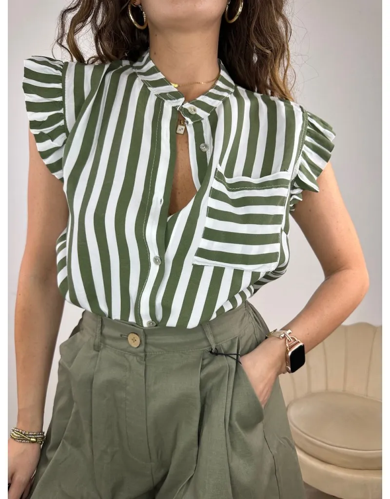 CAMICIA RIGHE GIUNY VERDE