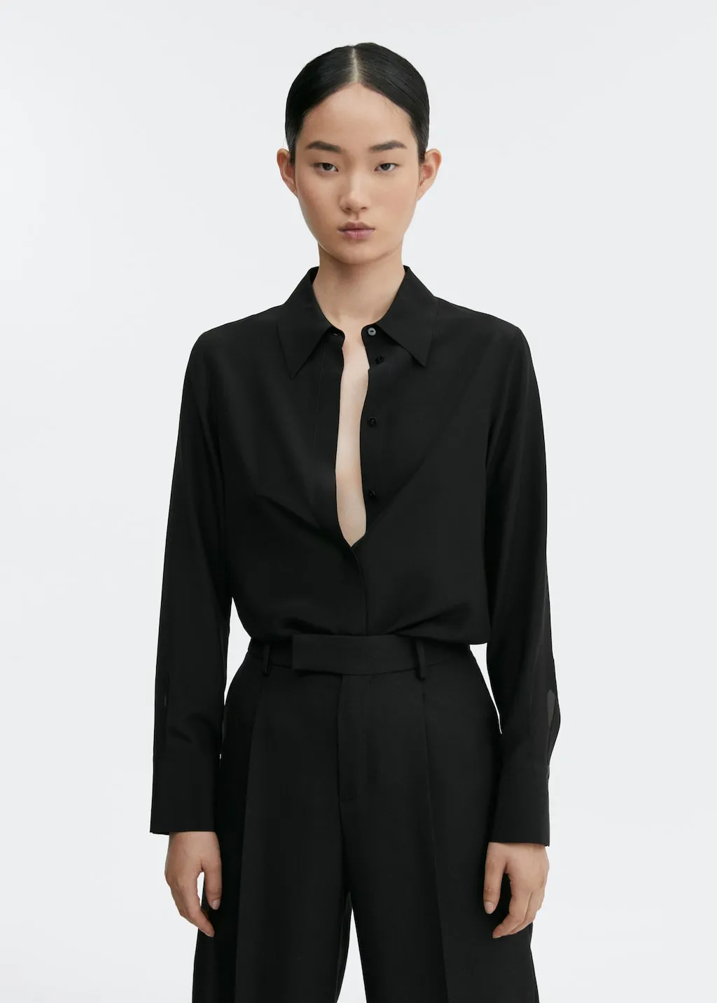 Camicia seta bottoni nascosti