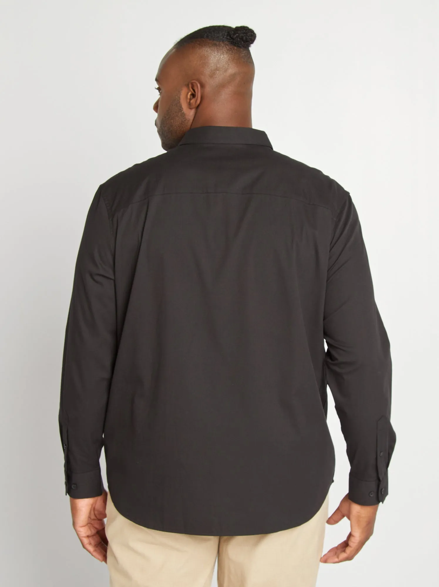 Camicia twill stretch - Nero